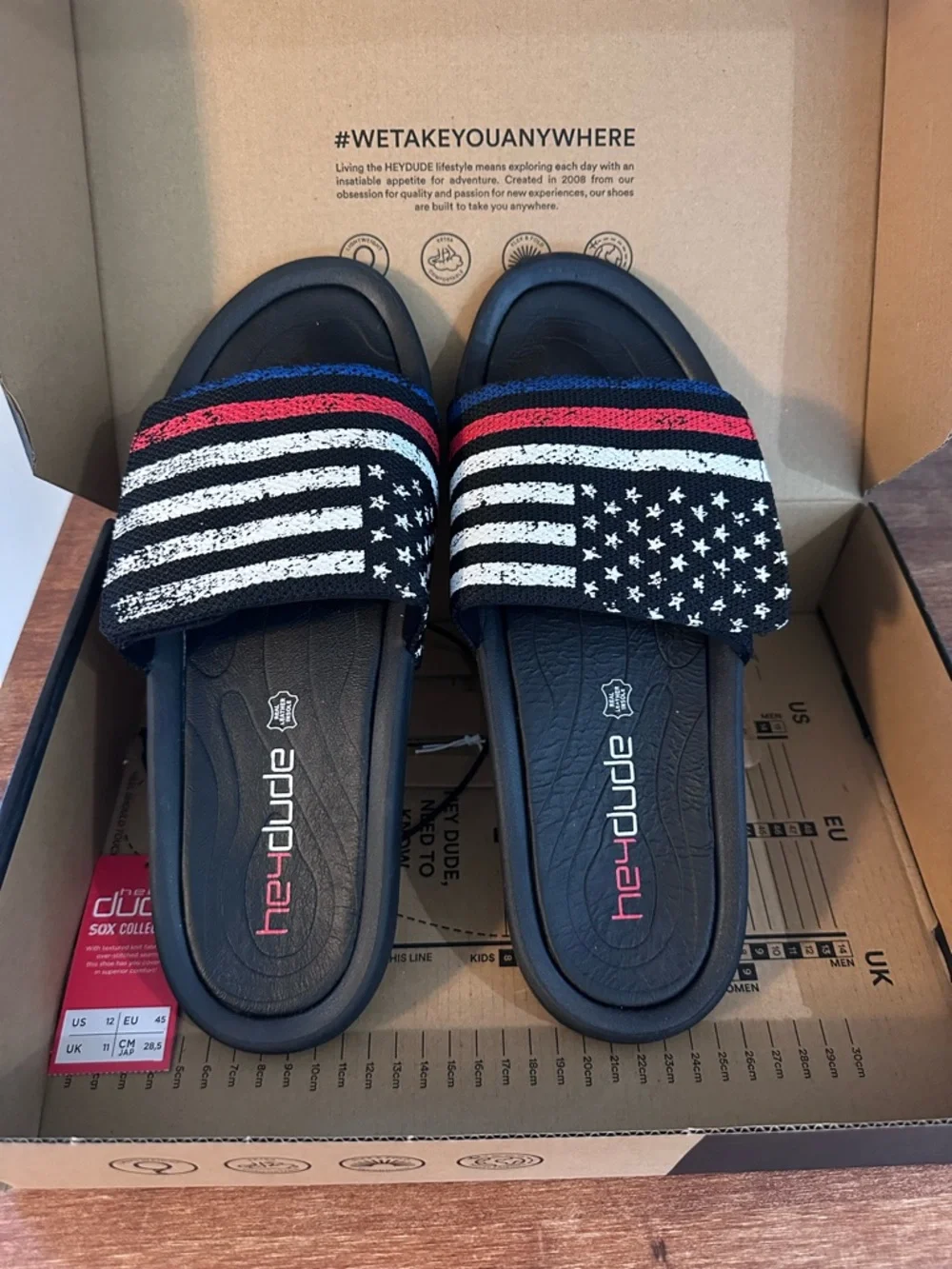 Hey Dude Phoenix Sox Unite Flag Slides - Picture 4 of 7